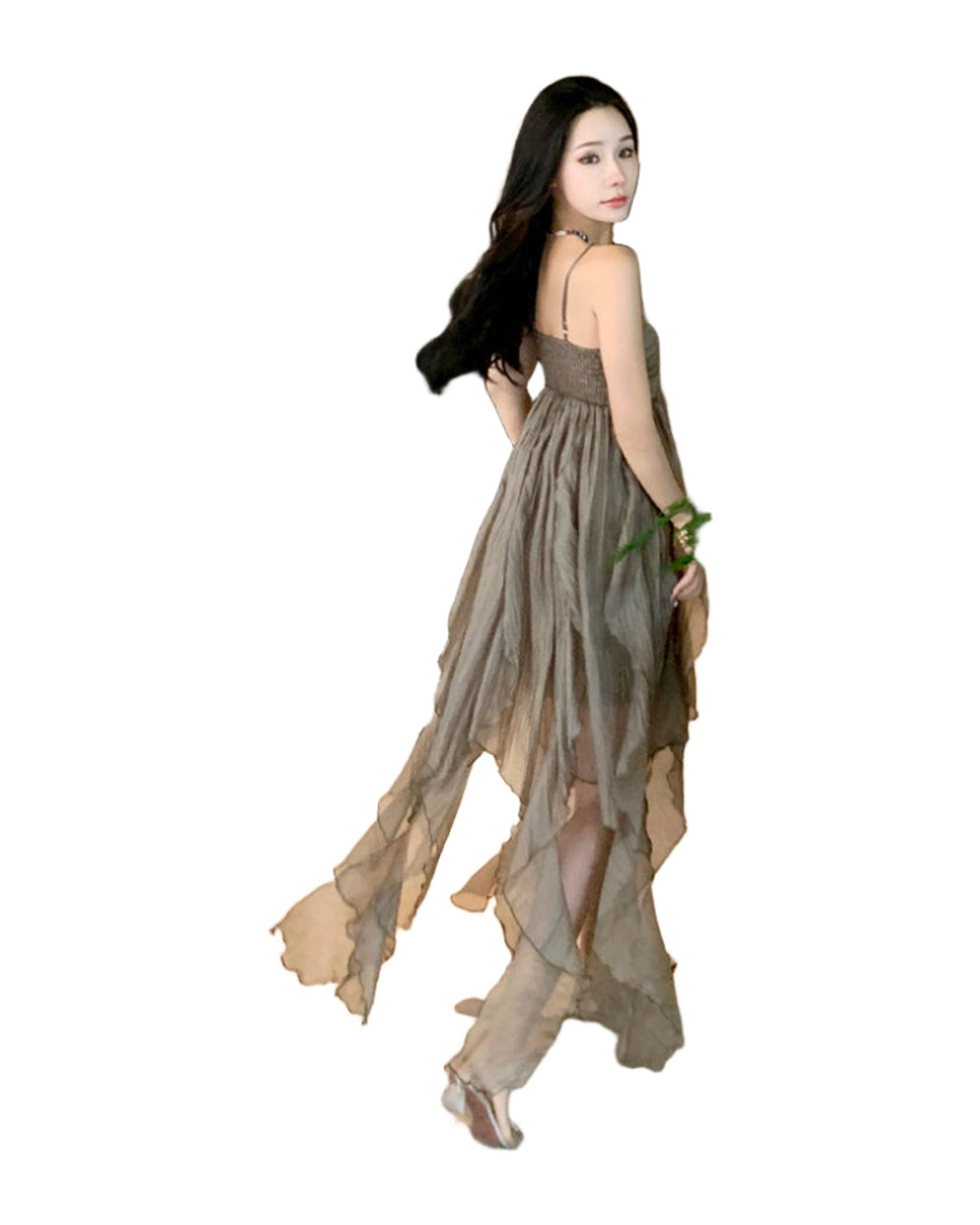 Pleated Irregular Elegant Midi Dress photo 3
