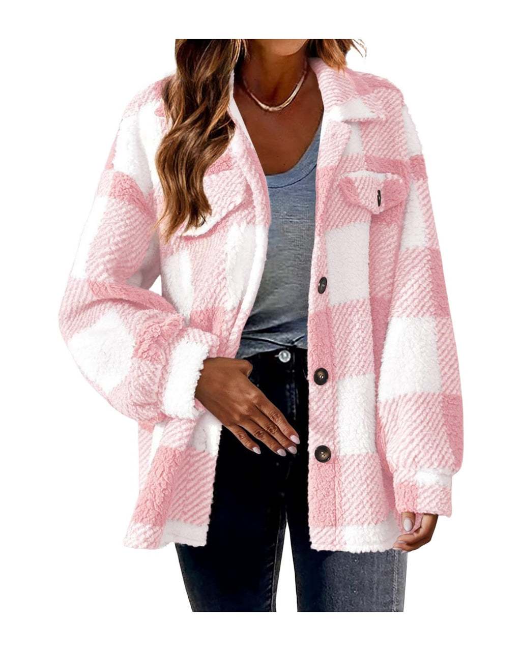 Lamb Fleece Jacket Button photo 1