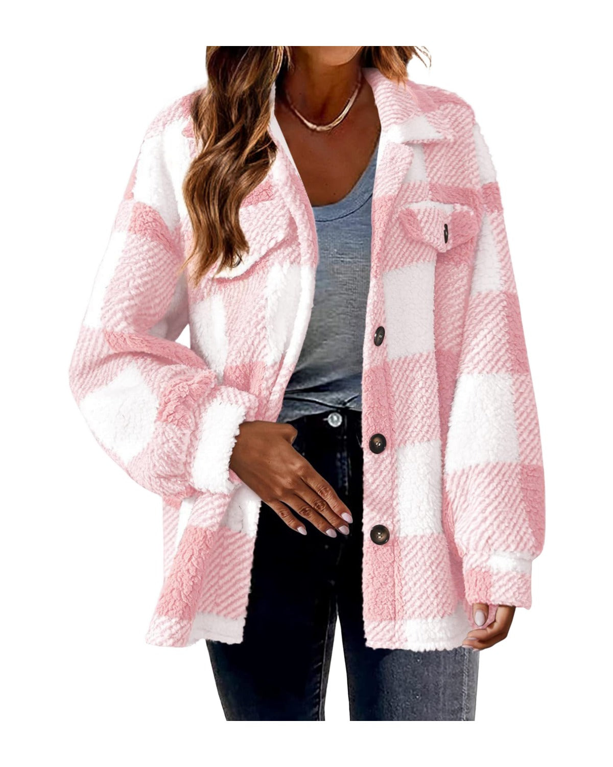 Lamb Fleece Jacket Button photo 4