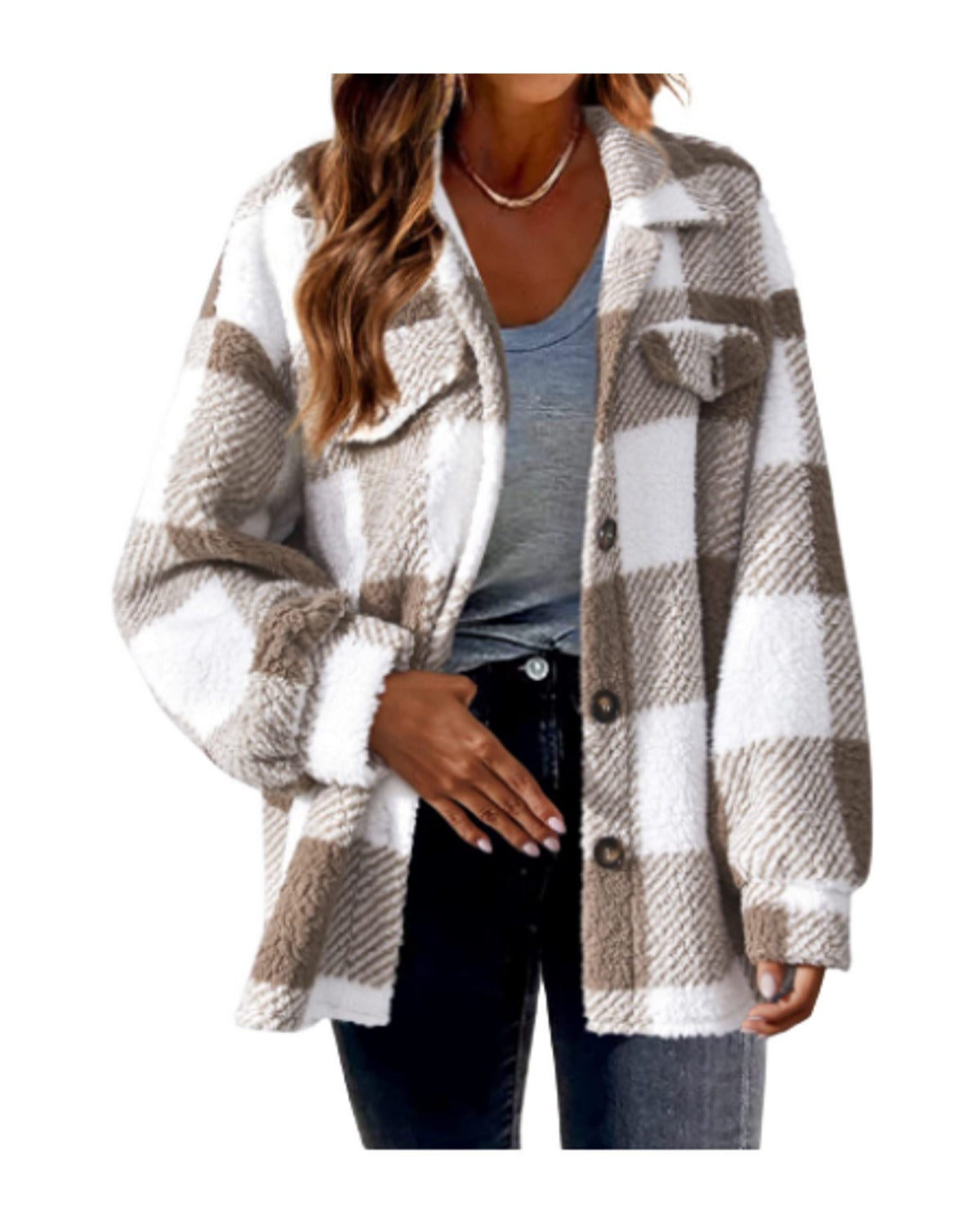 Lamb Fleece Jacket Button photo 5