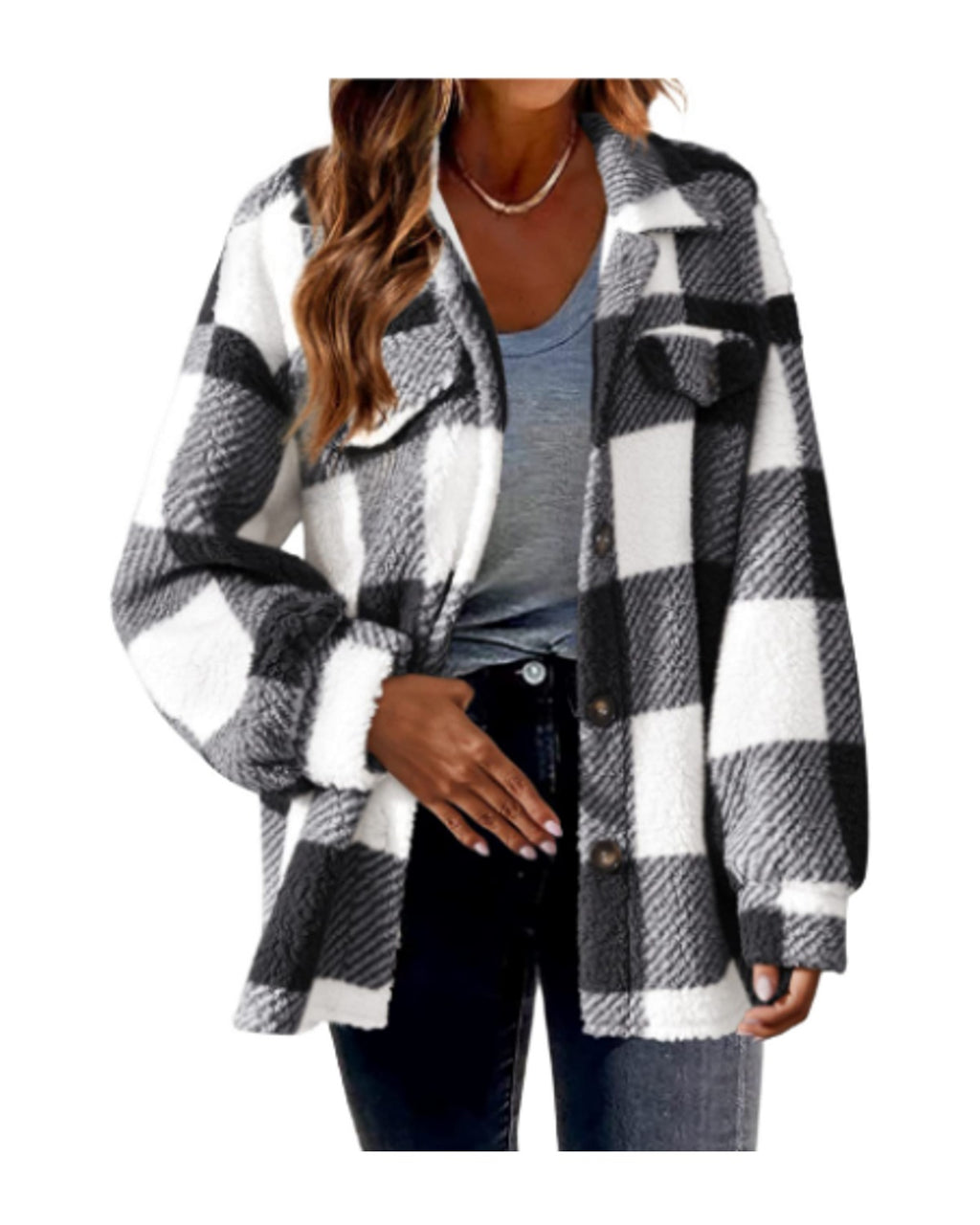 Lamb Fleece Jacket Button photo 7