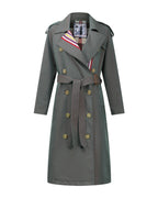 Stripes Double-breasted Trench Coat British Slim Waist photo 6