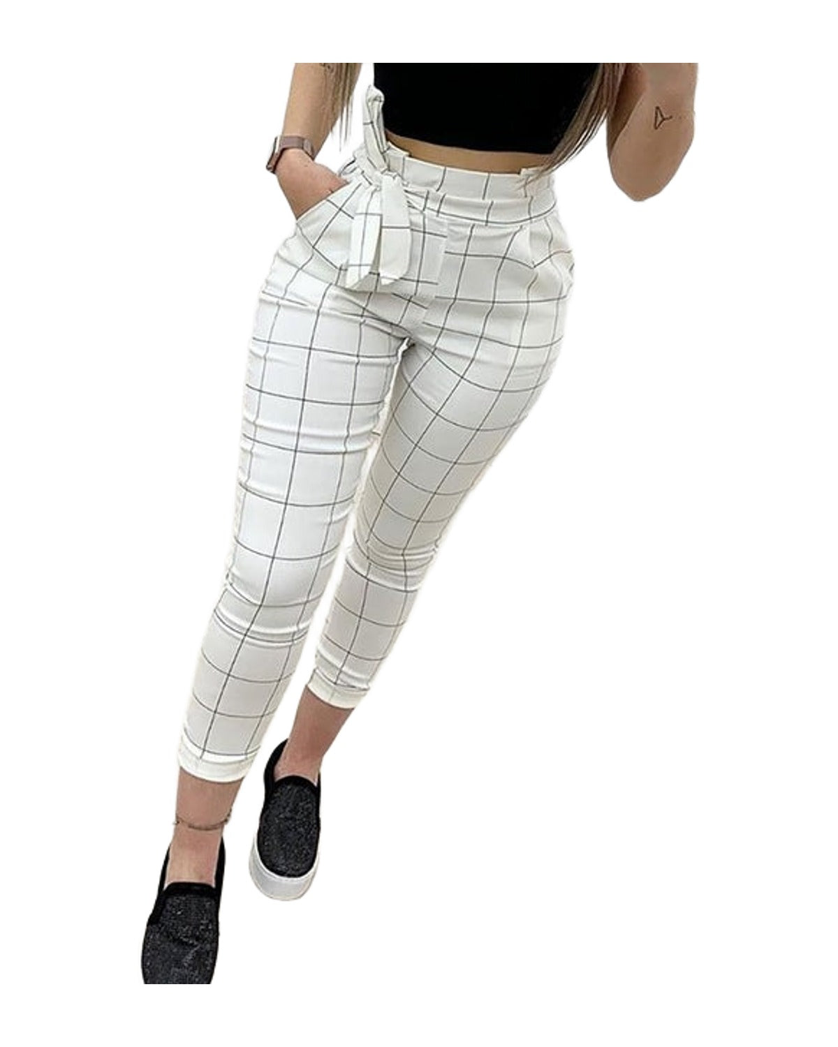 White Plaid Pants photo 2