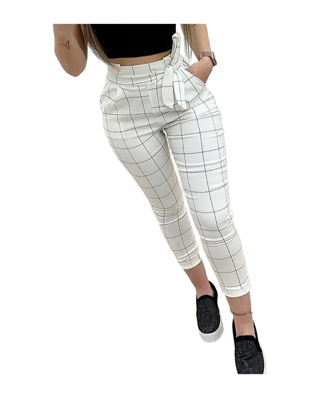 White Plaid Pants photo 4