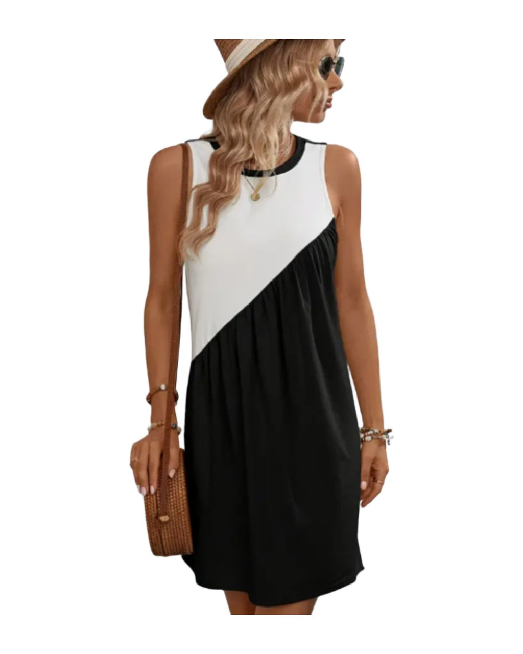 Colorful Square Neck Round Neck Dress photo 1