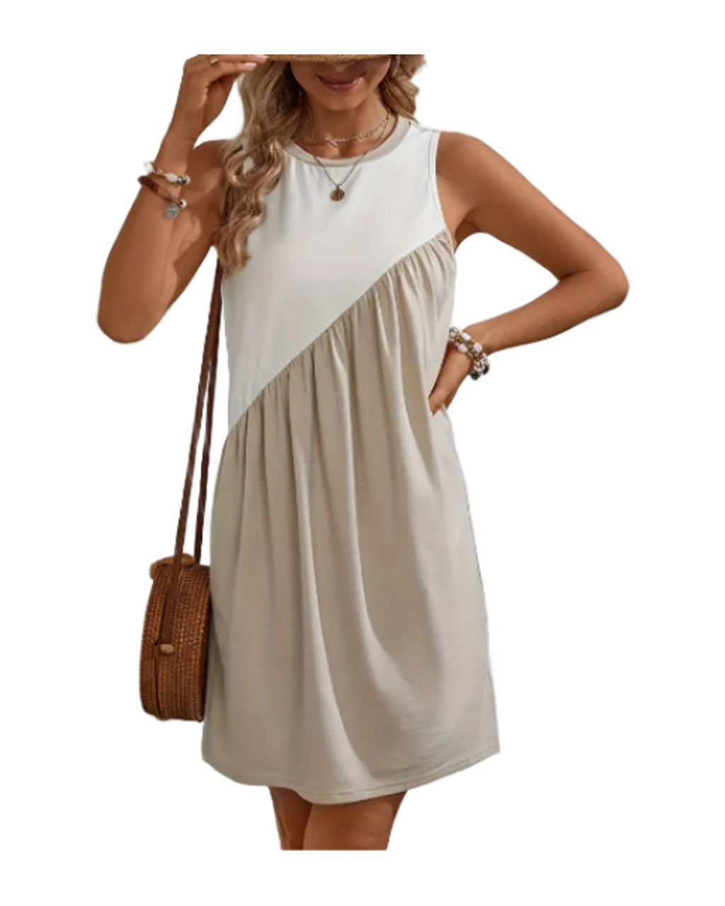 Colorful Square Neck Round Neck Dress photo 2