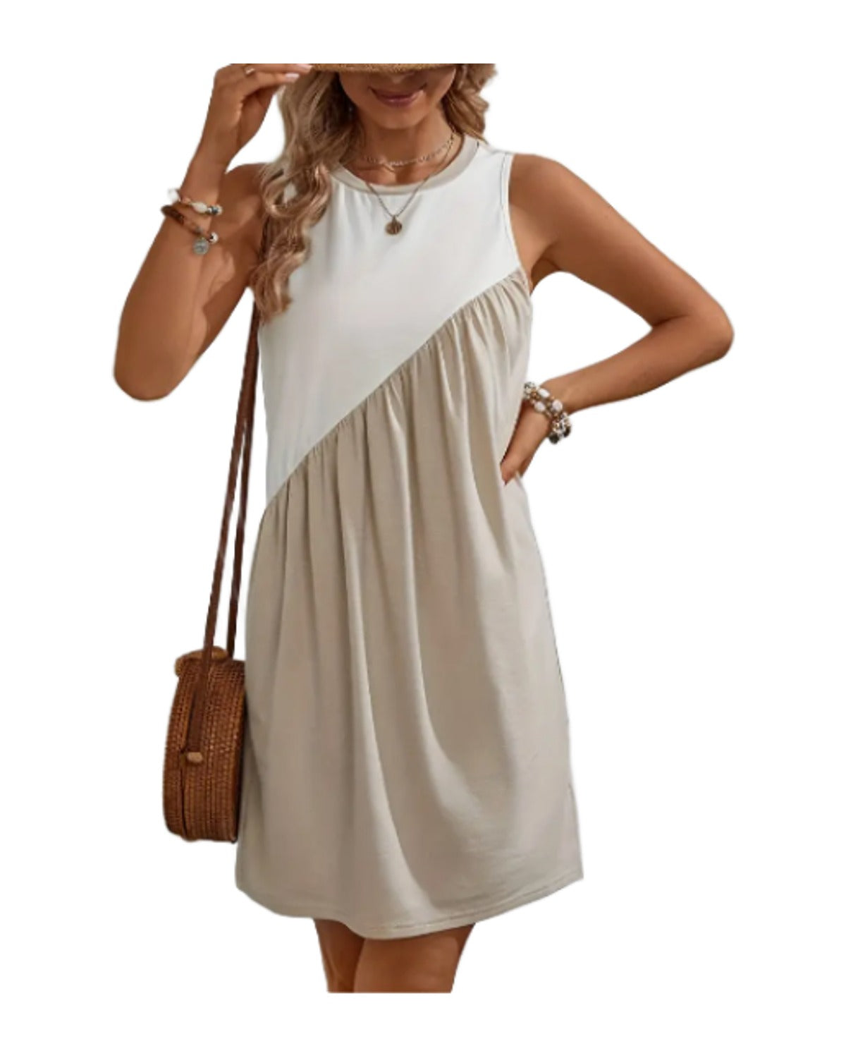 Colorful Square Neck Round Neck Dress photo 2
