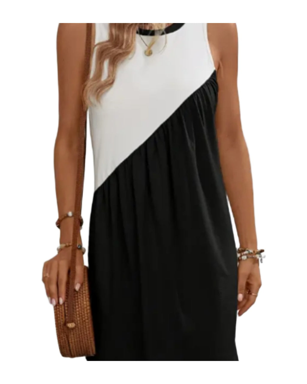 Colorful Square Neck Round Neck Dress photo 3