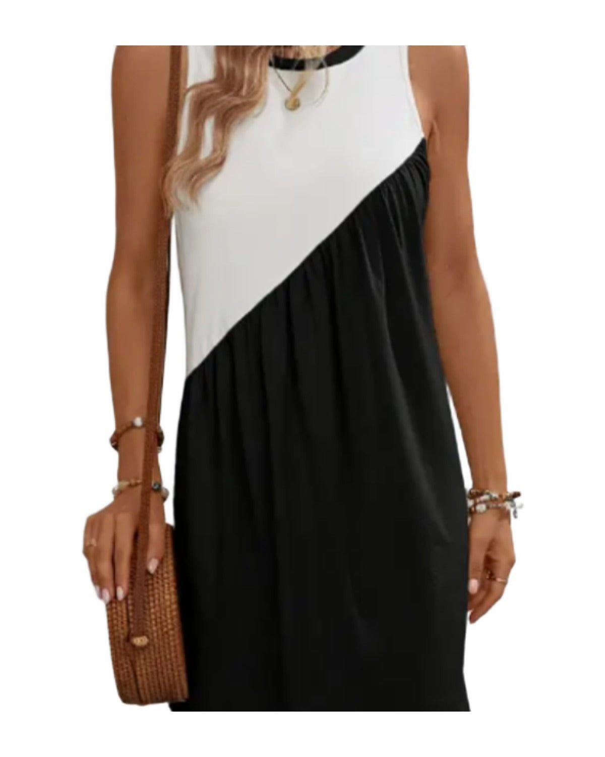 Colorful Square Neck Round Neck Dress photo 3