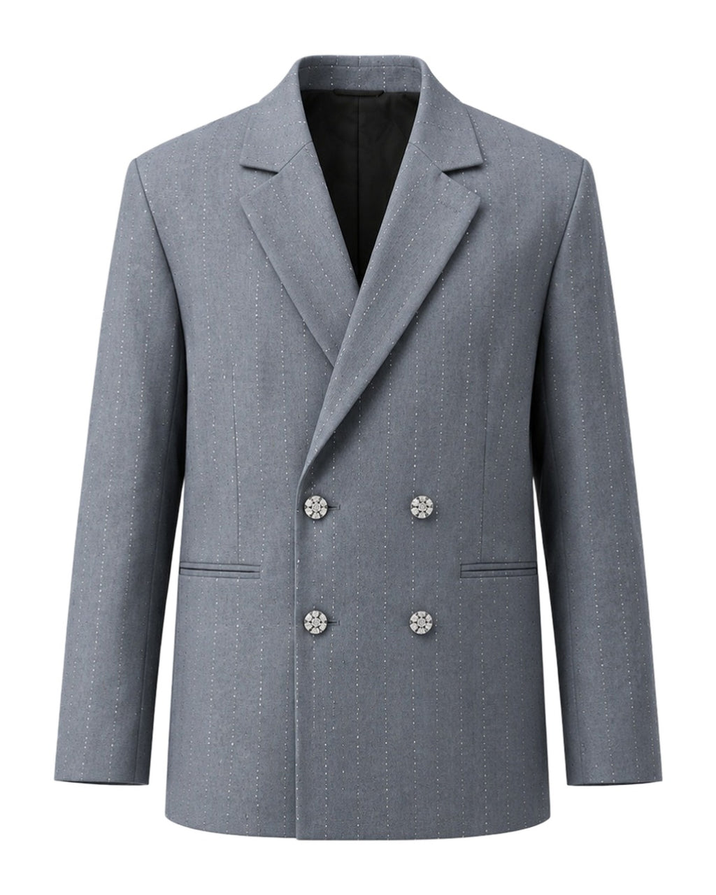 Elegant Striped Rhinestone Oversized Blazers photo 5