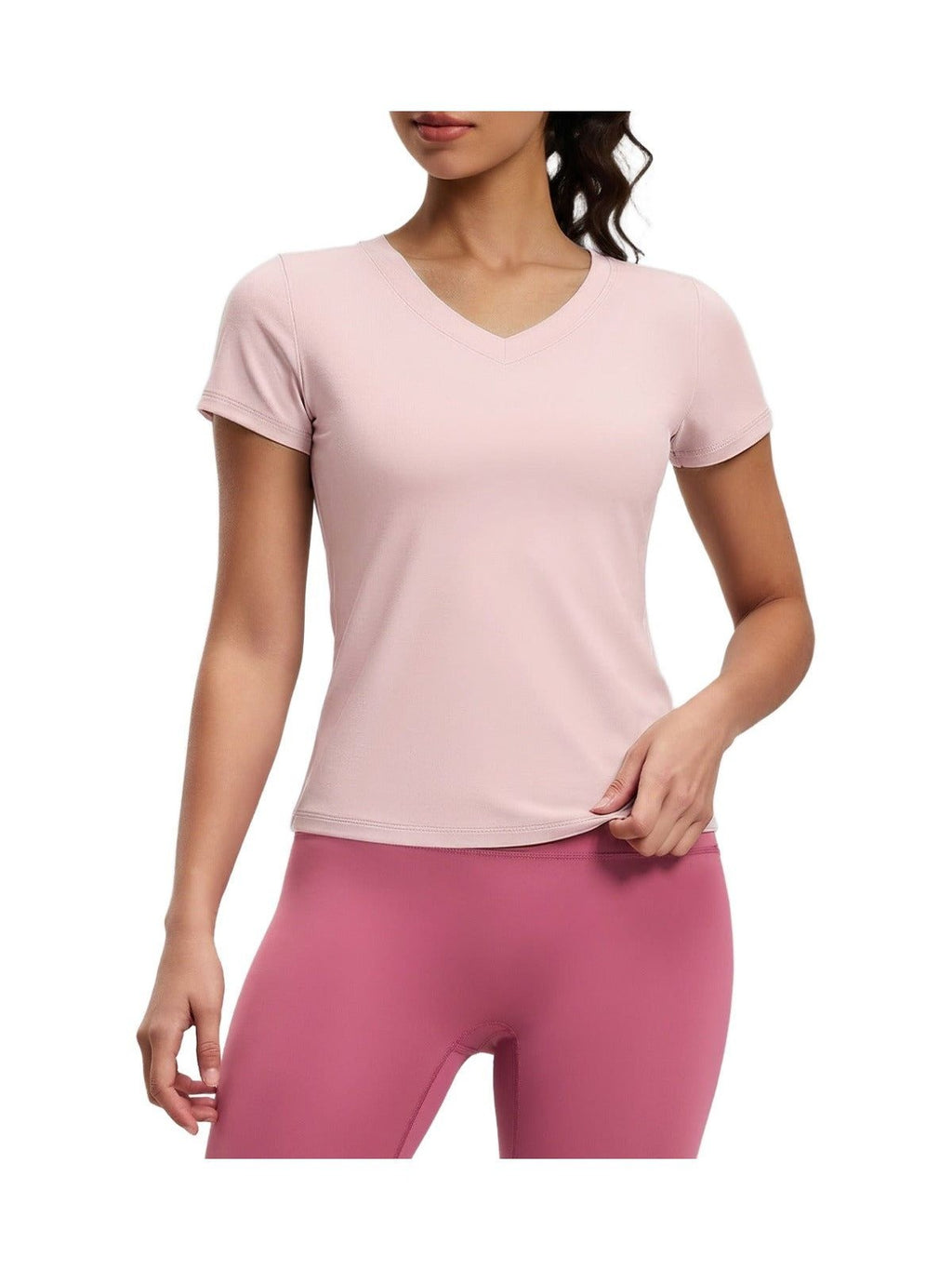 V-neck Short Sleeve Slim-fit Shirt