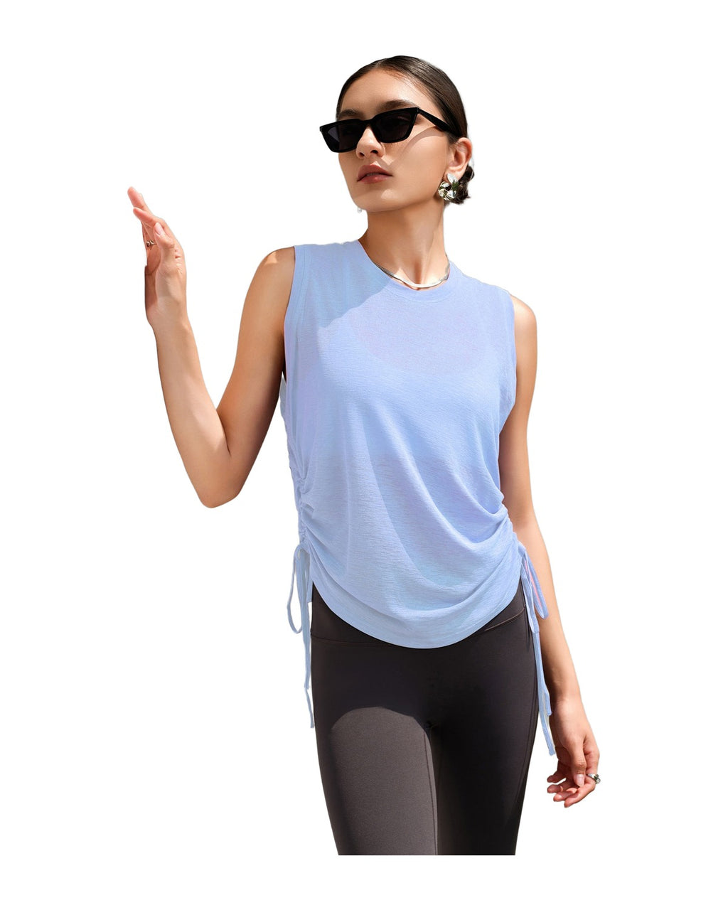 Drawstring Loose Sleeveless Shirt photo 9