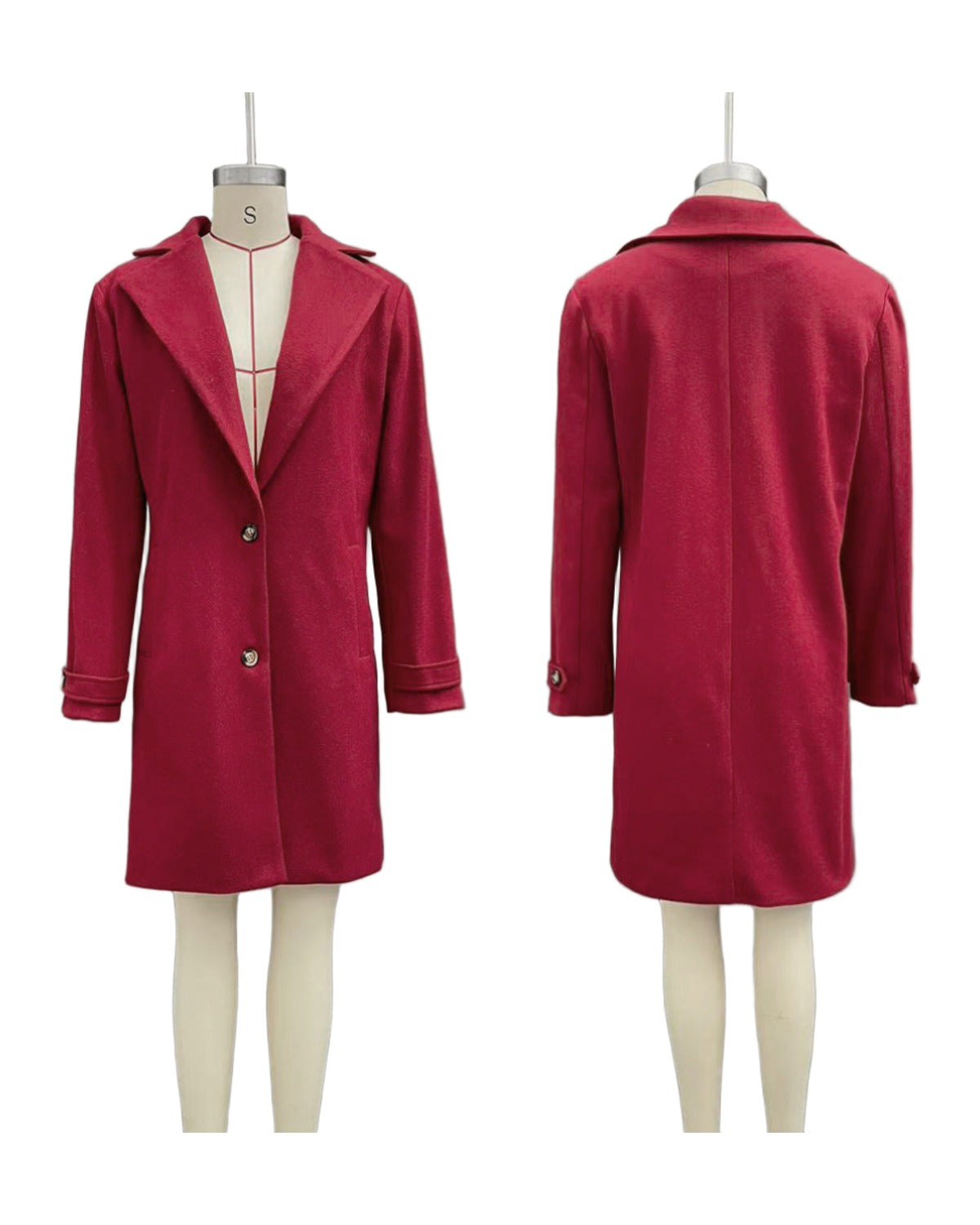 2026 Autumn Winter Retro Casual Mid-length Lapel Coat Woolen photo 1