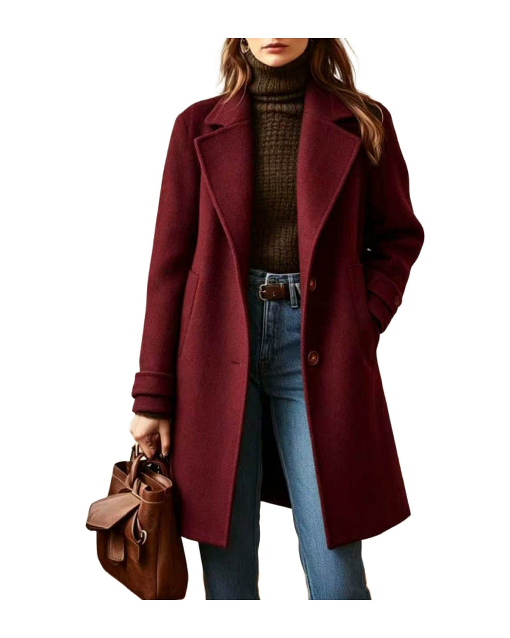 2026 Autumn Winter Retro Casual Mid-length Lapel Coat Woolen photo 11