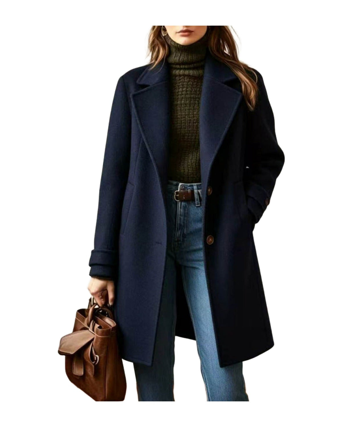2026 Autumn Winter Retro Casual Mid-length Lapel Coat Woolen photo 3