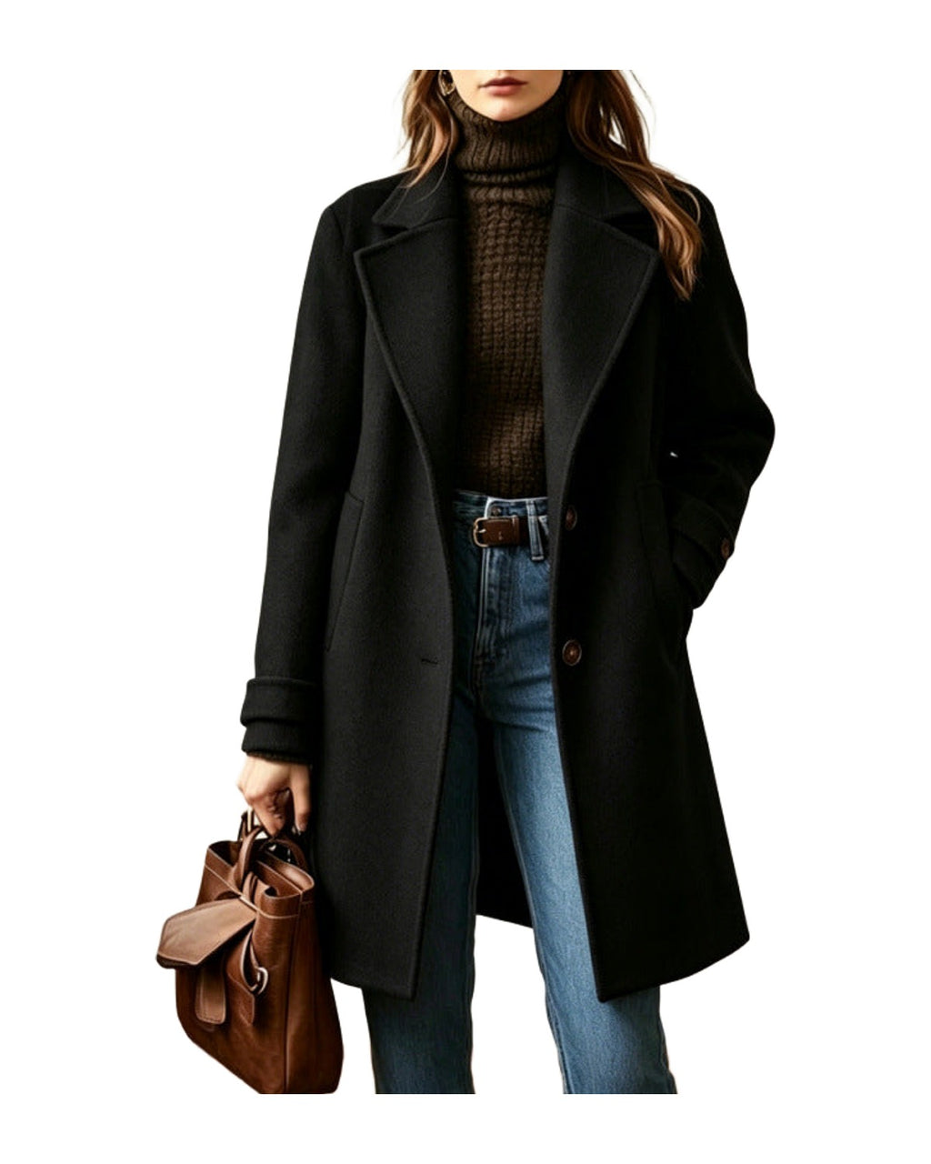 2026 Autumn Winter Retro Casual Mid-length Lapel Coat Woolen photo 4