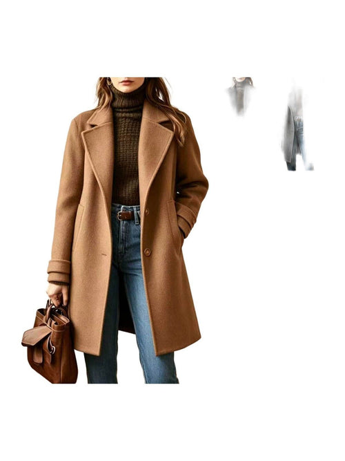 2026 Autumn Winter Retro Casual Mid-length Lapel Coat Woolen