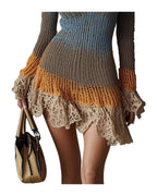 Long Sleeve Knit Cropped Skirt photo 1