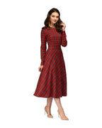 Plaid Elegant Midi Dress photo 1