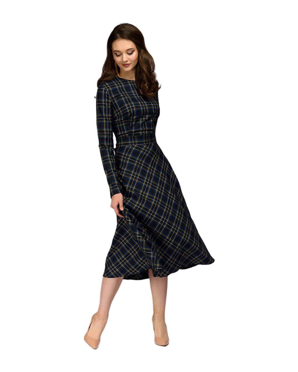 Plaid Elegant Midi Dress photo 3