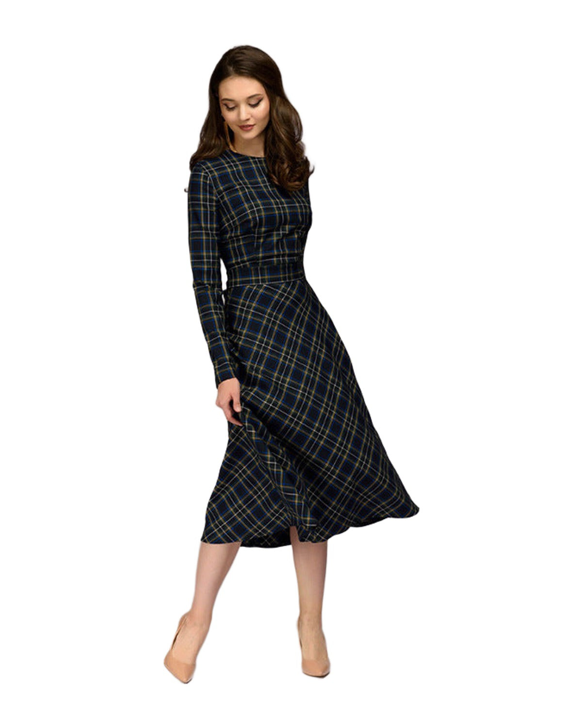 Plaid Elegant Midi Dress photo 3