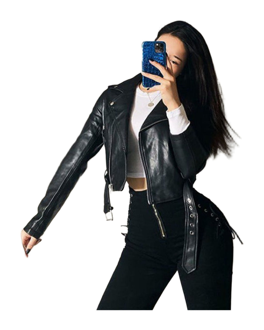 Cross Lace-up Waist-controlled Jeans on Both Sides photo 3