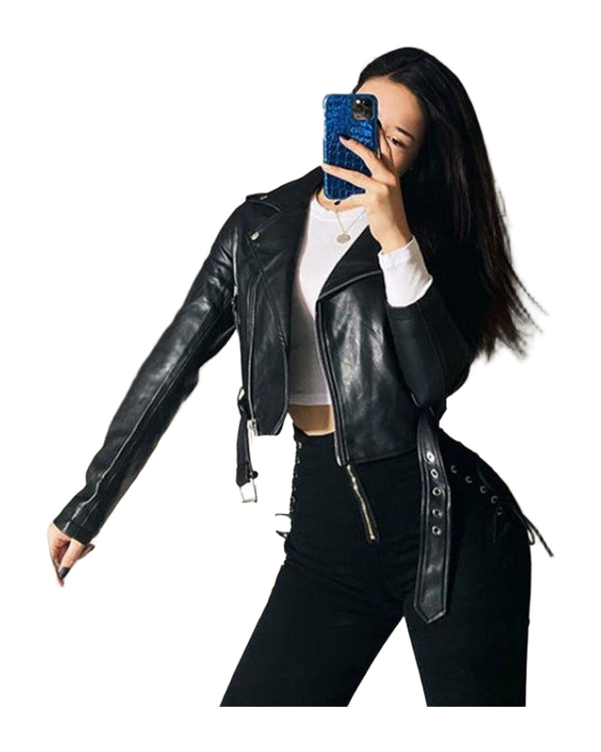Cross Lace-up Waist-controlled Jeans on Both Sides photo 3