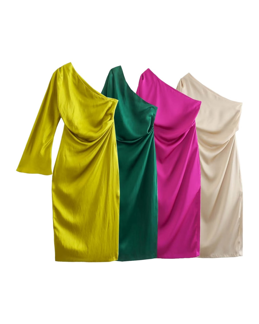 Asymmetric Silk Satin Split Dress photo 1