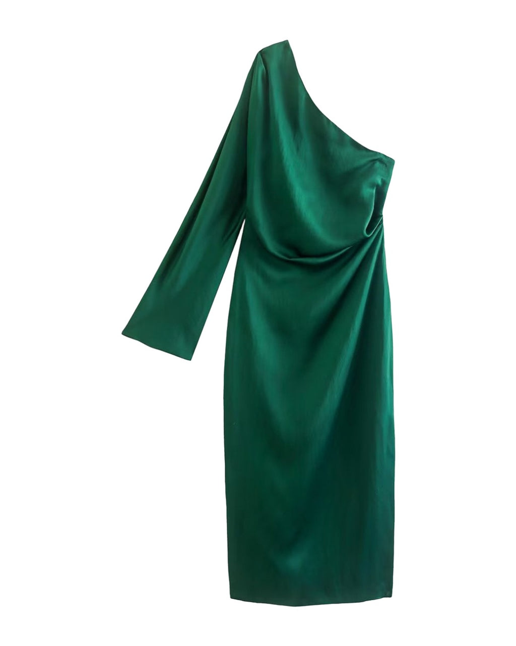 Asymmetric Silk Satin Split Dress photo 3