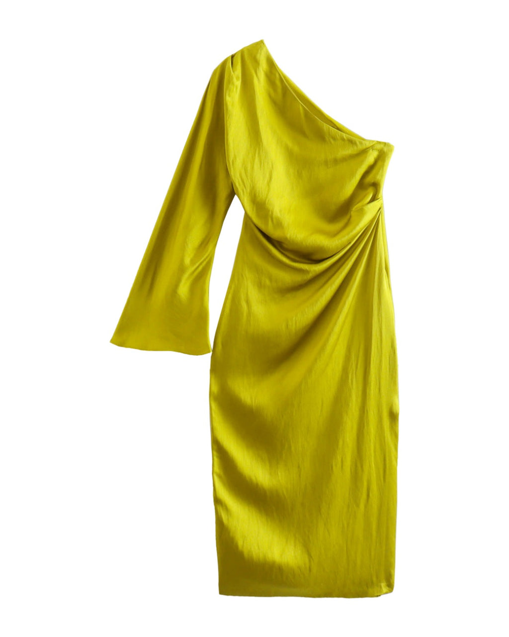 Asymmetric Silk Satin Split Dress photo 4