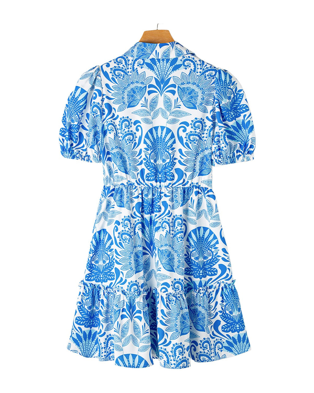 Vintage Floral Print Waist-controlled Slimming Flounce Dress photo 5