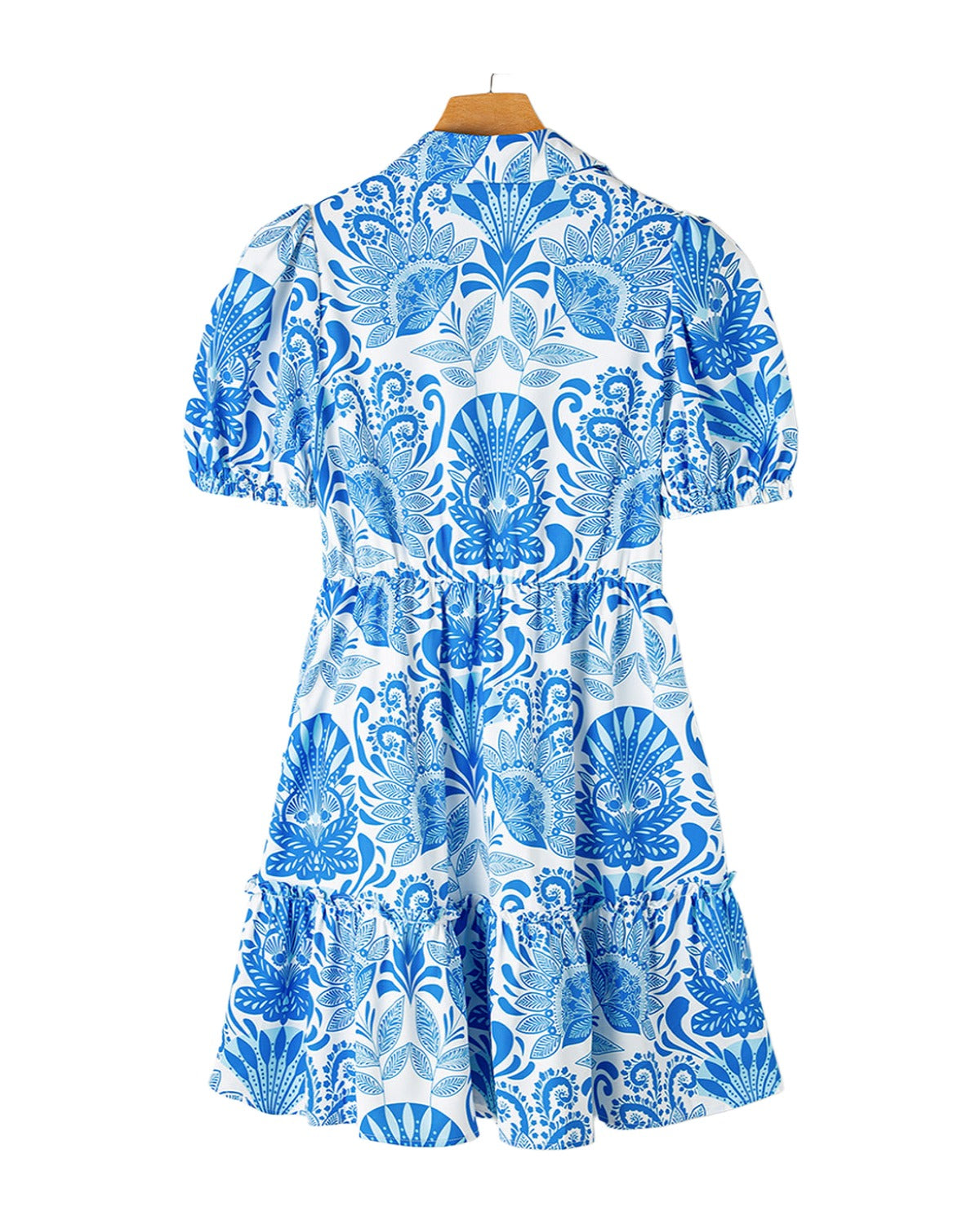 Vintage Floral Print Waist-controlled Slimming Flounce Dress photo 5
