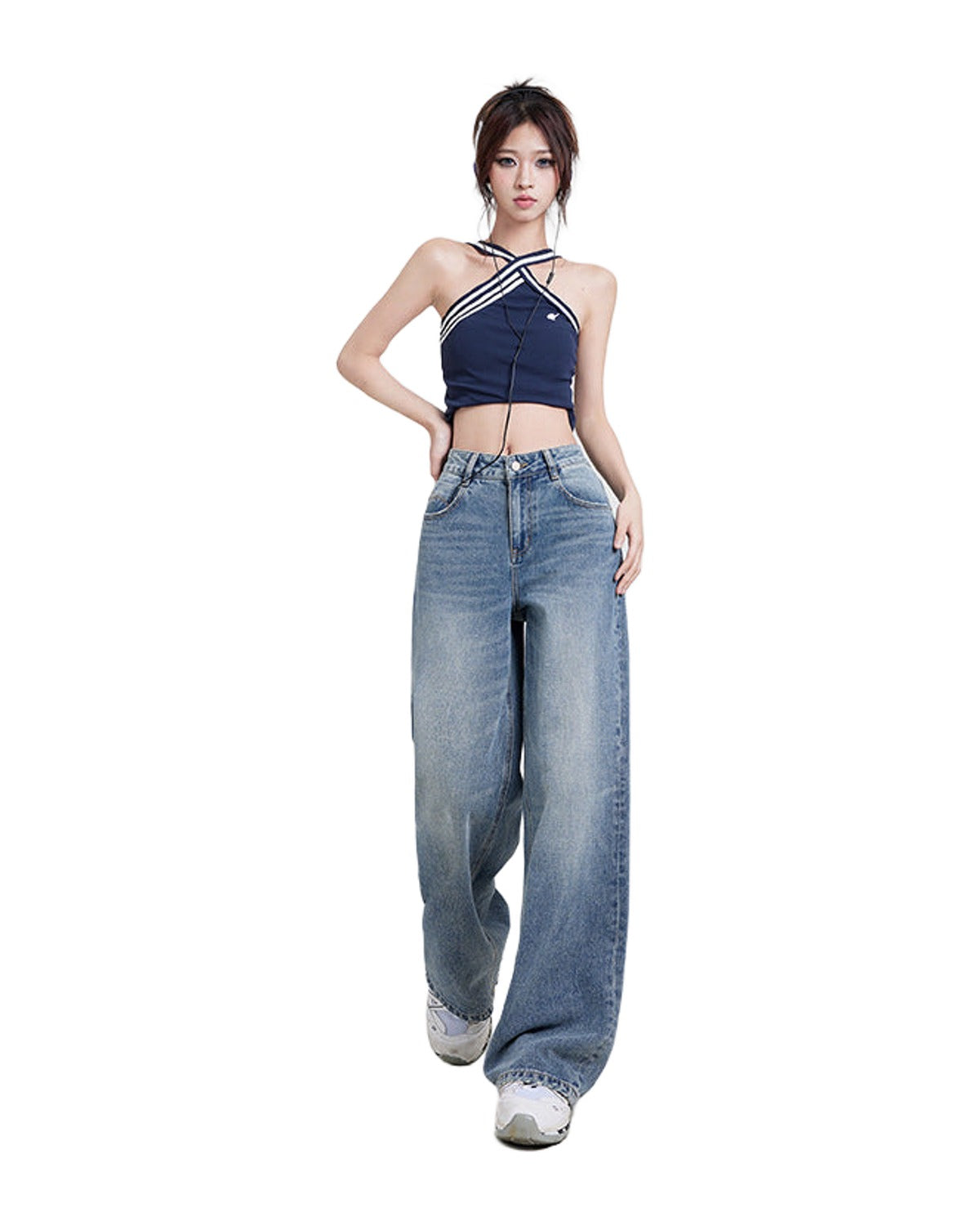 Wide Leg Jeans High Waist Baggy Straight Trousers photo 1