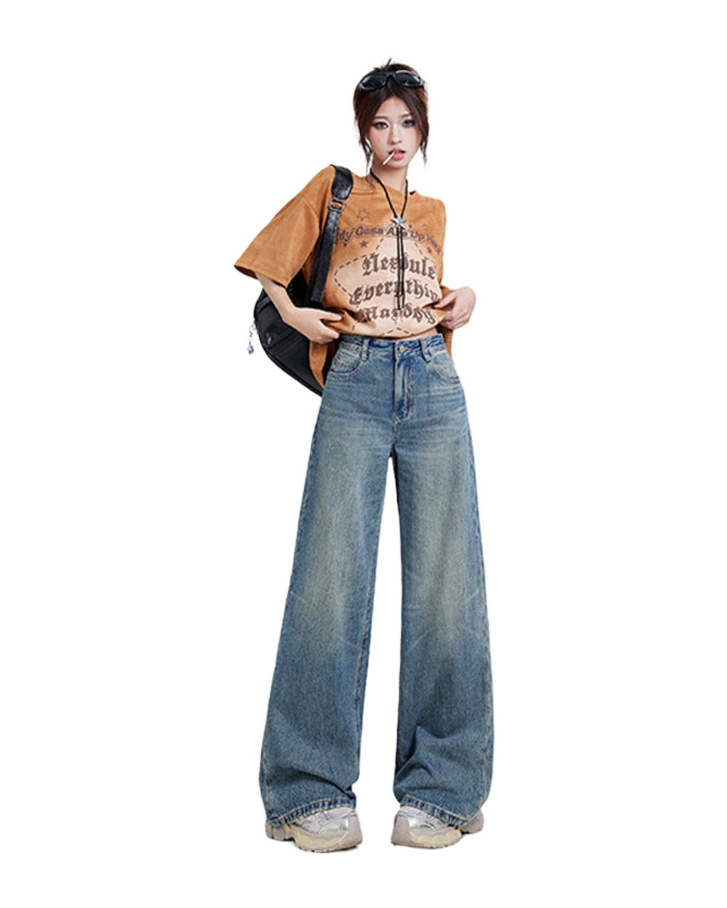 Wide Leg Jeans High Waist Baggy Straight Trousers photo 10