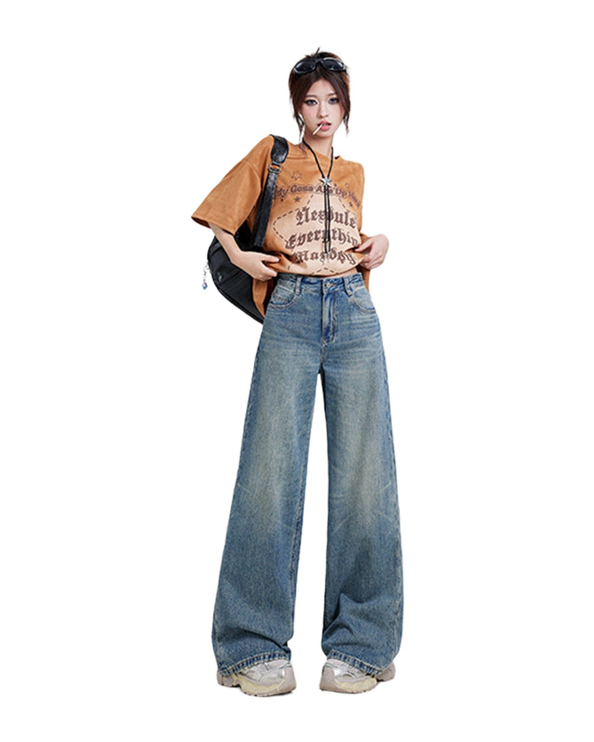 Wide Leg Jeans High Waist Baggy Straight Trousers photo 10