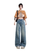 Wide Leg Jeans High Waist Baggy Straight Trousers photo 11