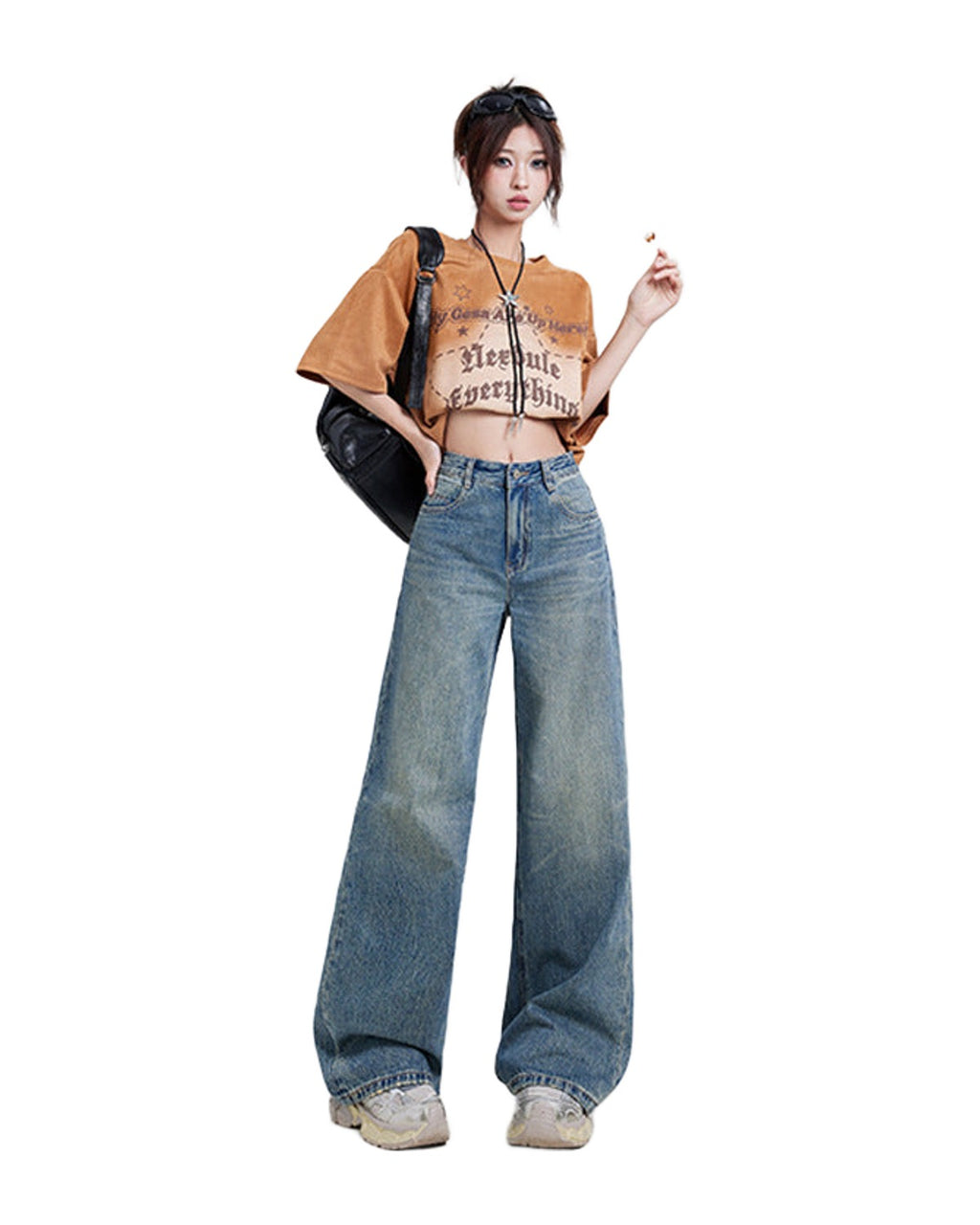 Wide Leg Jeans High Waist Baggy Straight Trousers photo 13