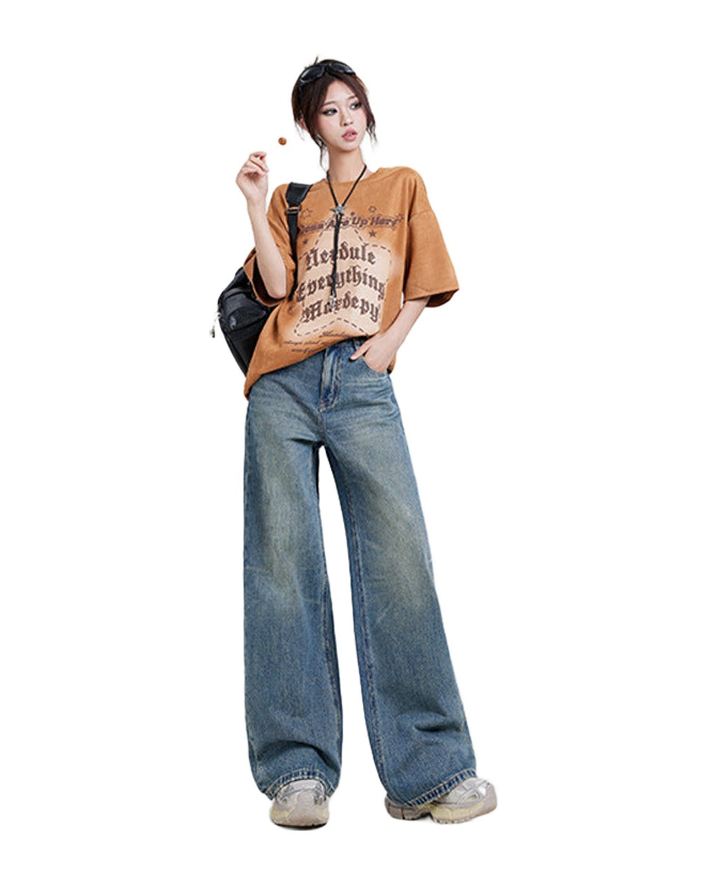 Wide Leg Jeans High Waist Baggy Straight Trousers photo 15