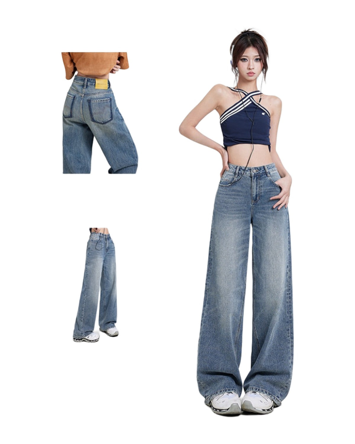 Wide Leg Jeans High Waist Baggy Straight Trousers photo 16