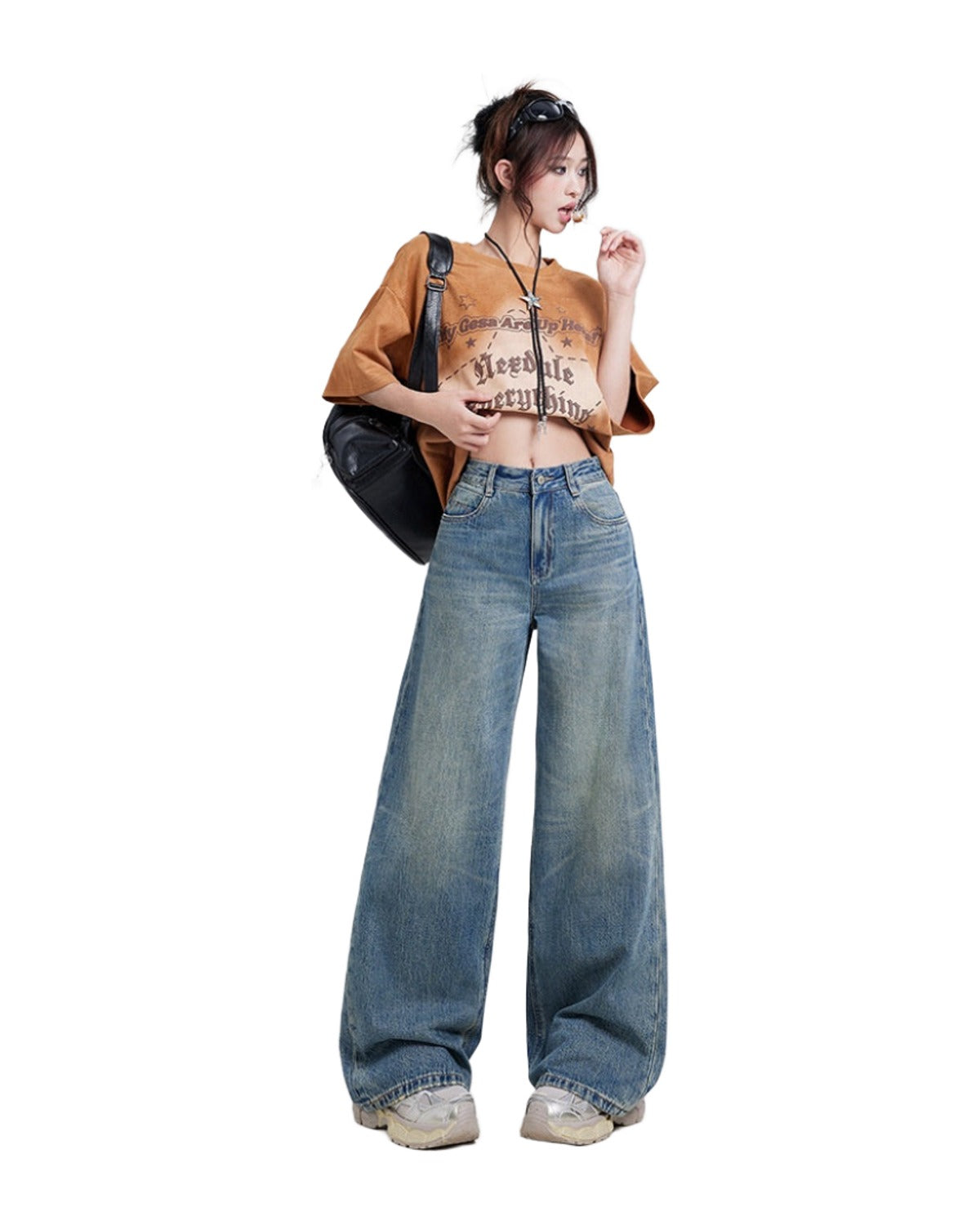 Wide Leg Jeans High Waist Baggy Straight Trousers photo 18