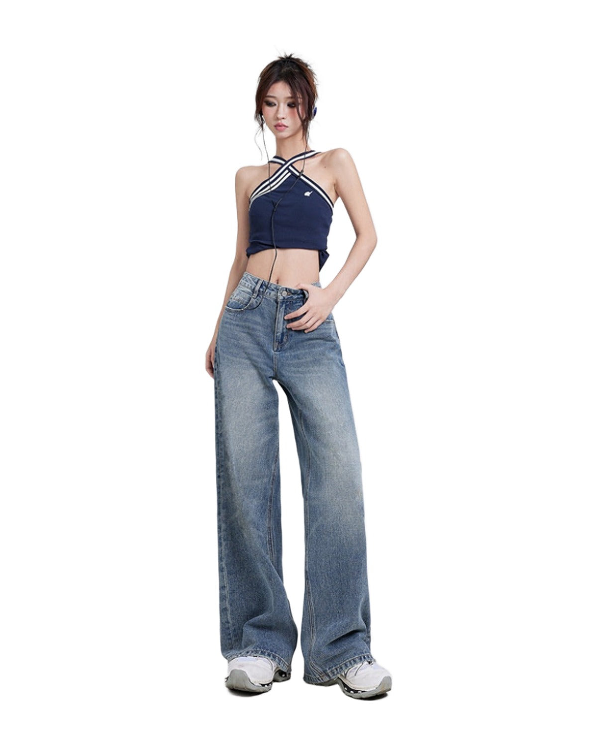 Wide Leg Jeans High Waist Baggy Straight Trousers photo 19
