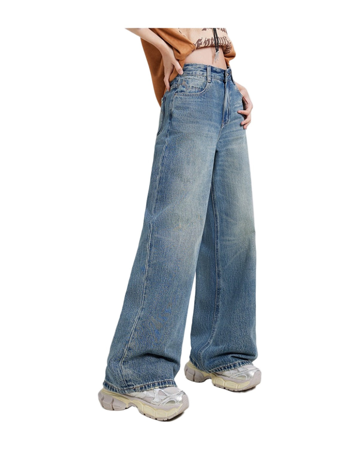 Wide Leg Jeans High Waist Baggy Straight Trousers photo 20