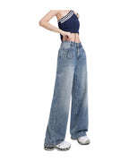 Wide Leg Jeans High Waist Baggy Straight Trousers photo 21
