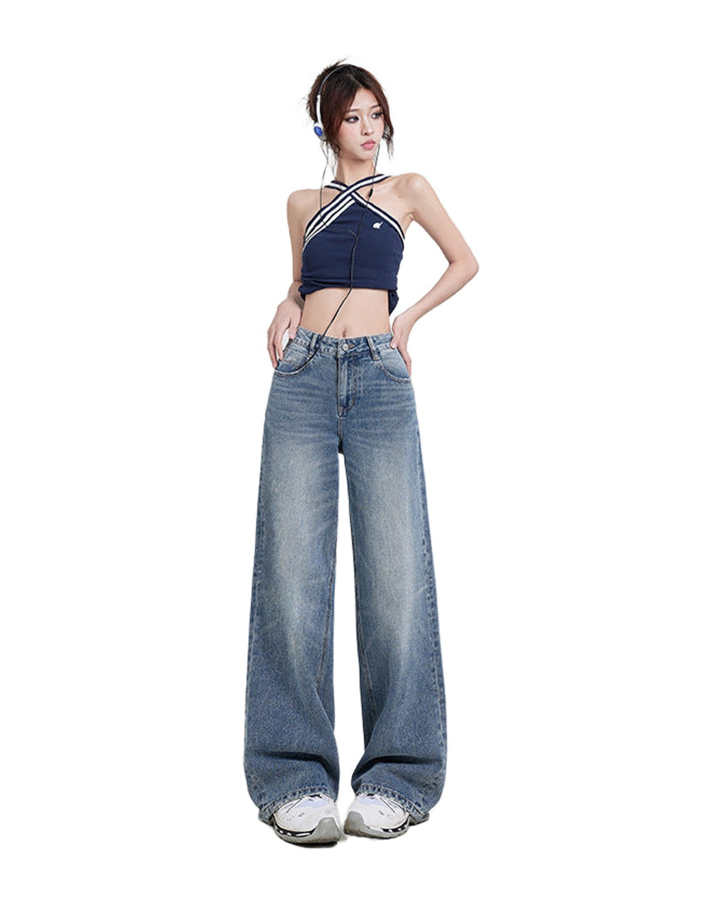 Wide Leg Jeans High Waist Baggy Straight Trousers photo 23