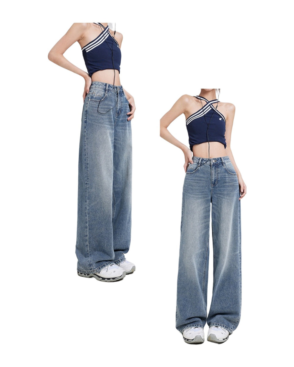 Wide Leg Jeans High Waist Baggy Straight Trousers photo 24