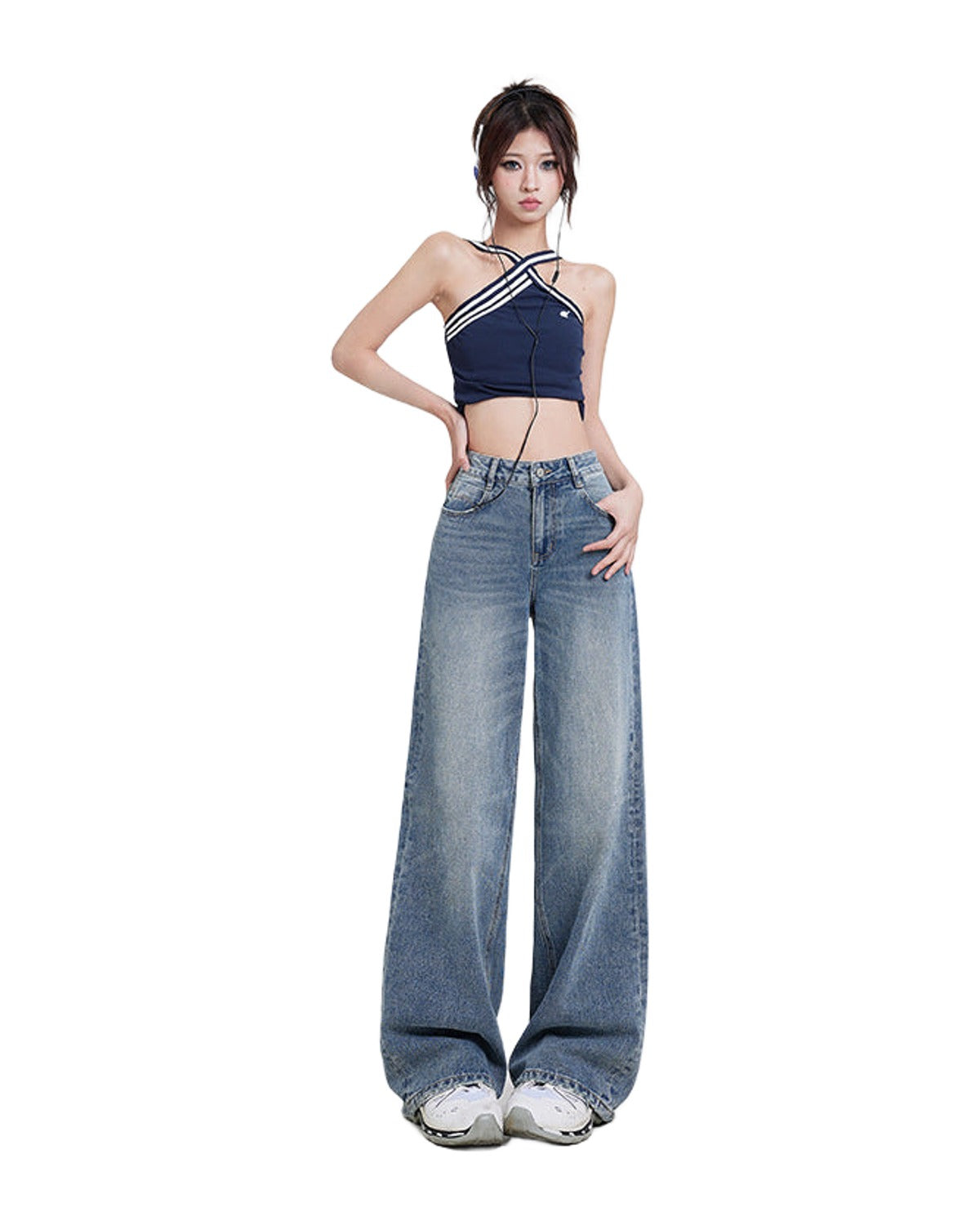 Wide Leg Jeans High Waist Baggy Straight Trousers photo 25