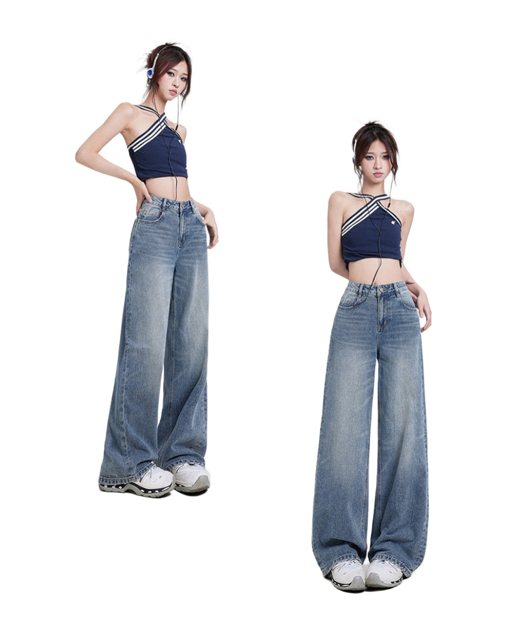 Wide Leg Jeans High Waist Baggy Straight Trousers photo 26