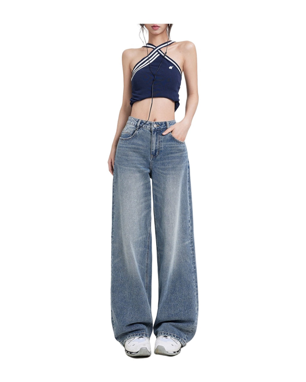 Wide Leg Jeans High Waist Baggy Straight Trousers photo 31