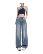 Wide Leg Jeans High Waist Baggy Straight Trousers photo 31