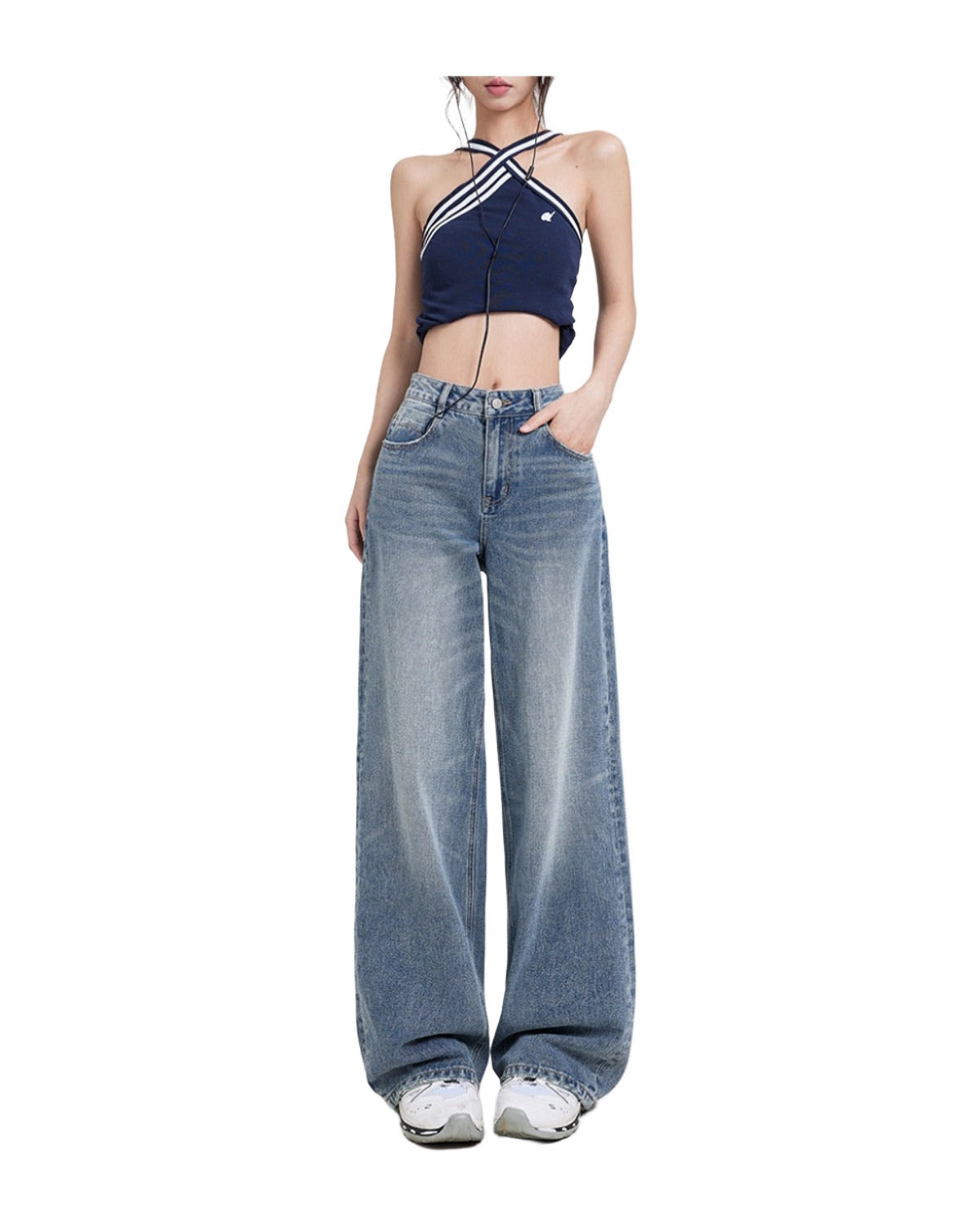 Wide Leg Jeans High Waist Baggy Straight Trousers photo 31